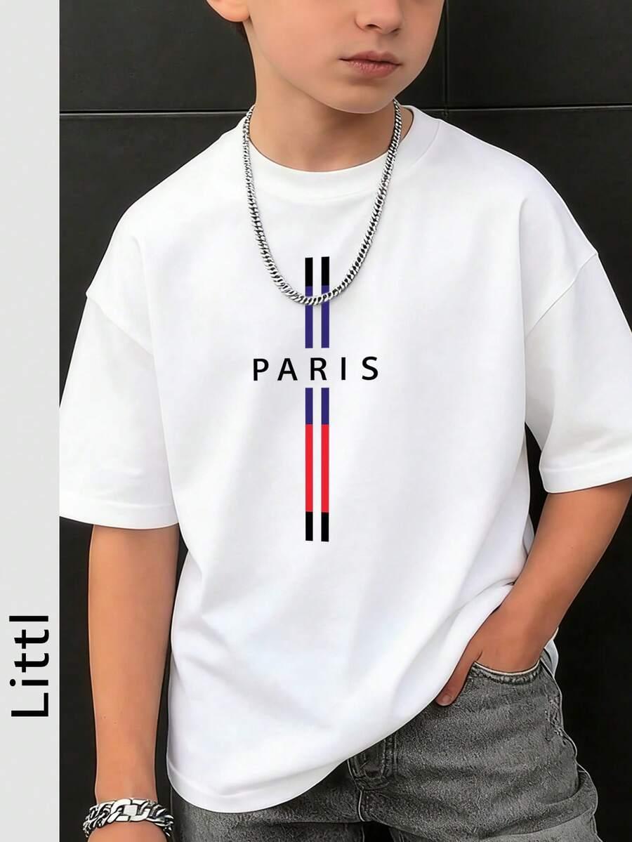 t-shirt okrągły dekolt nadruk