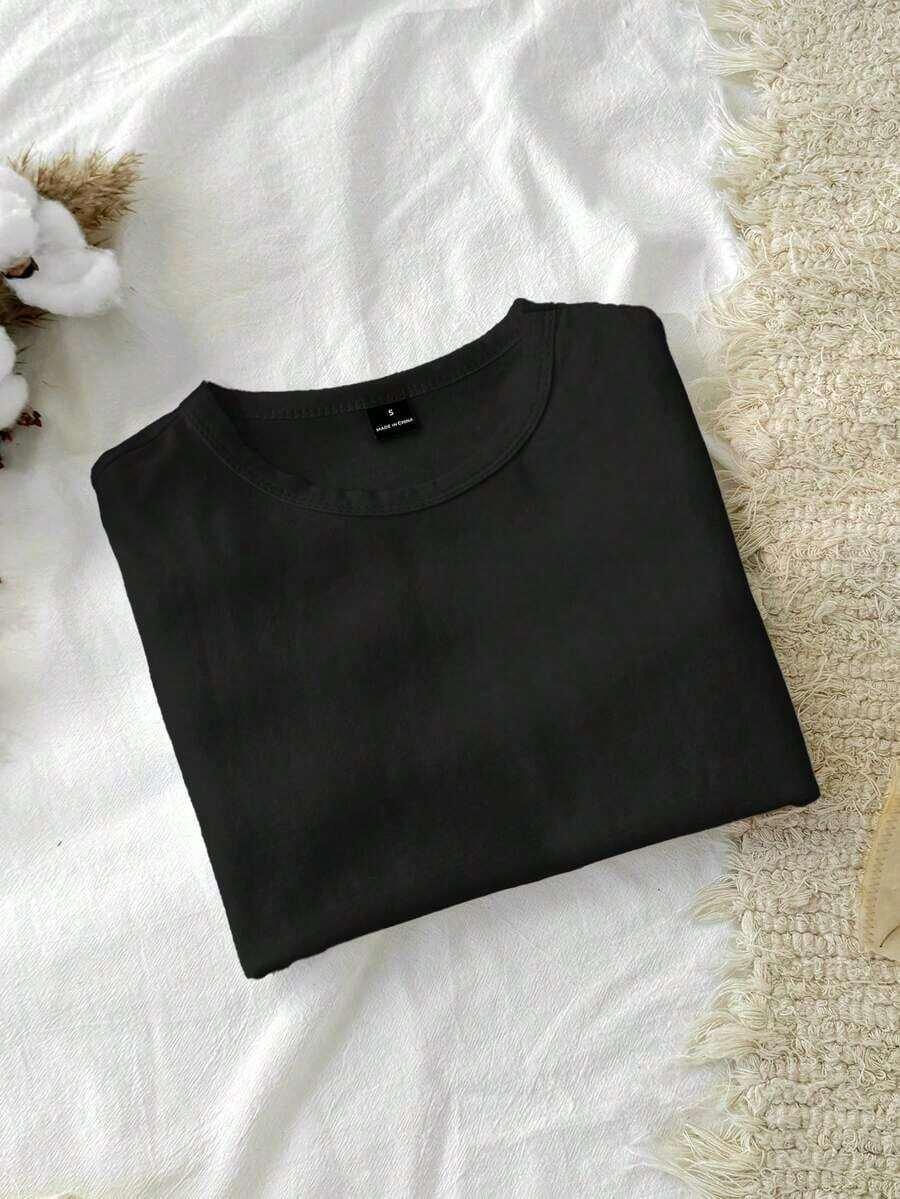 czarny gładki t-shirt
