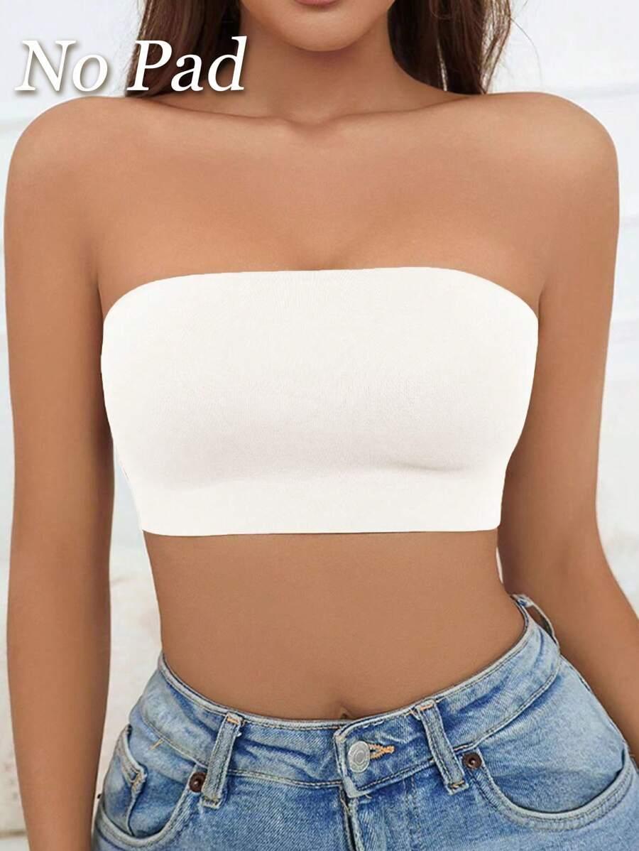 biały biustonosz bandeau