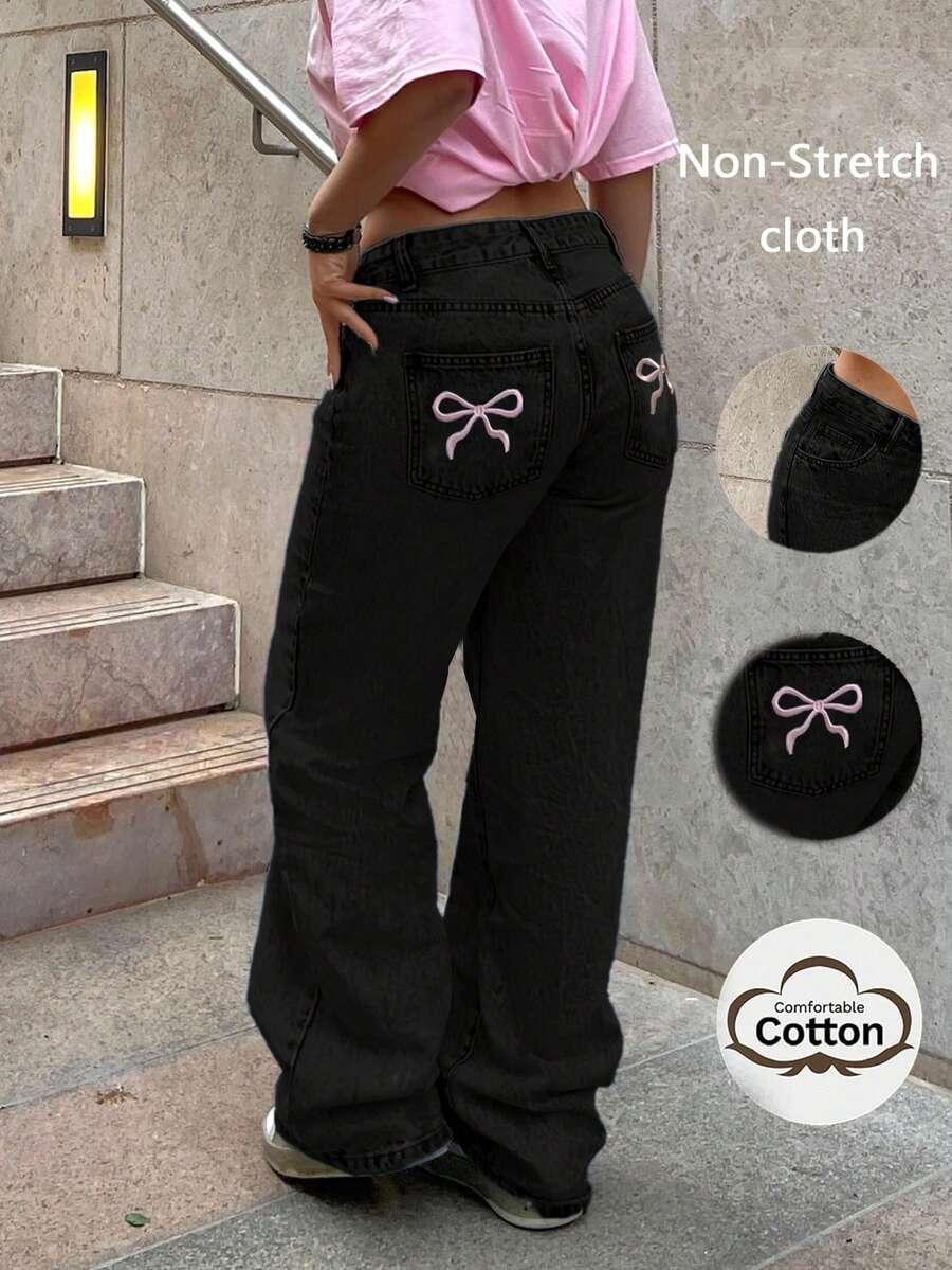 CZARNE SPODNIE JEANS