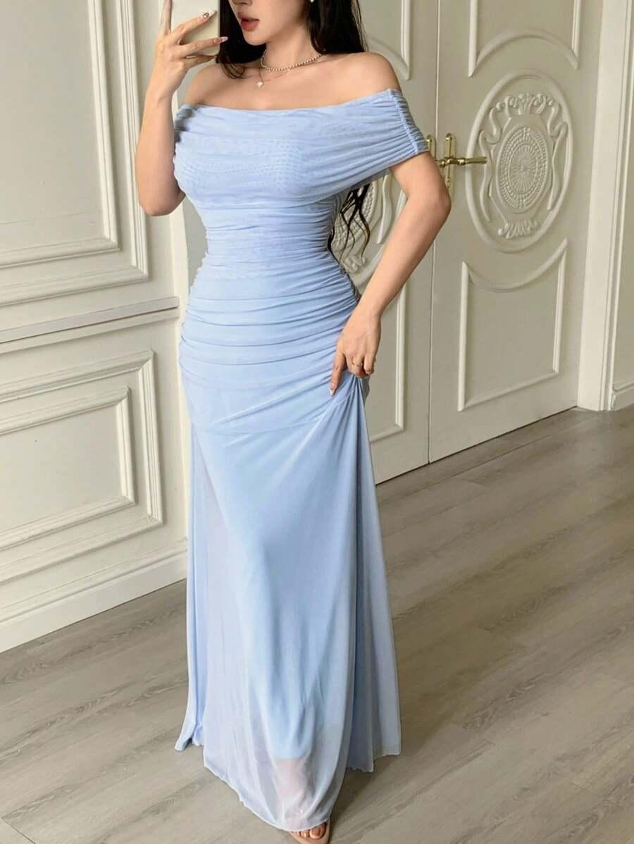 NIEBIESKA MAXI SUKIENKA