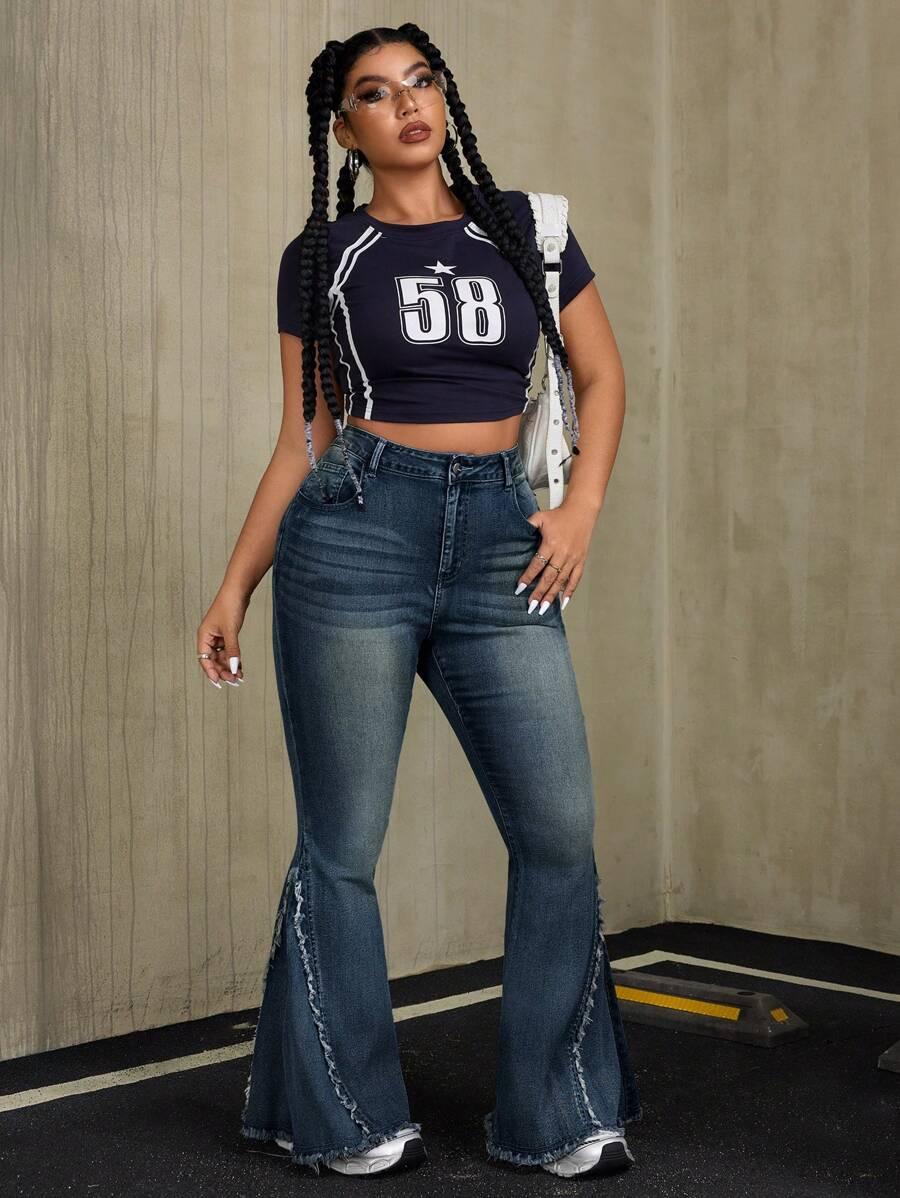 SPODNIE JEANS DZWONY