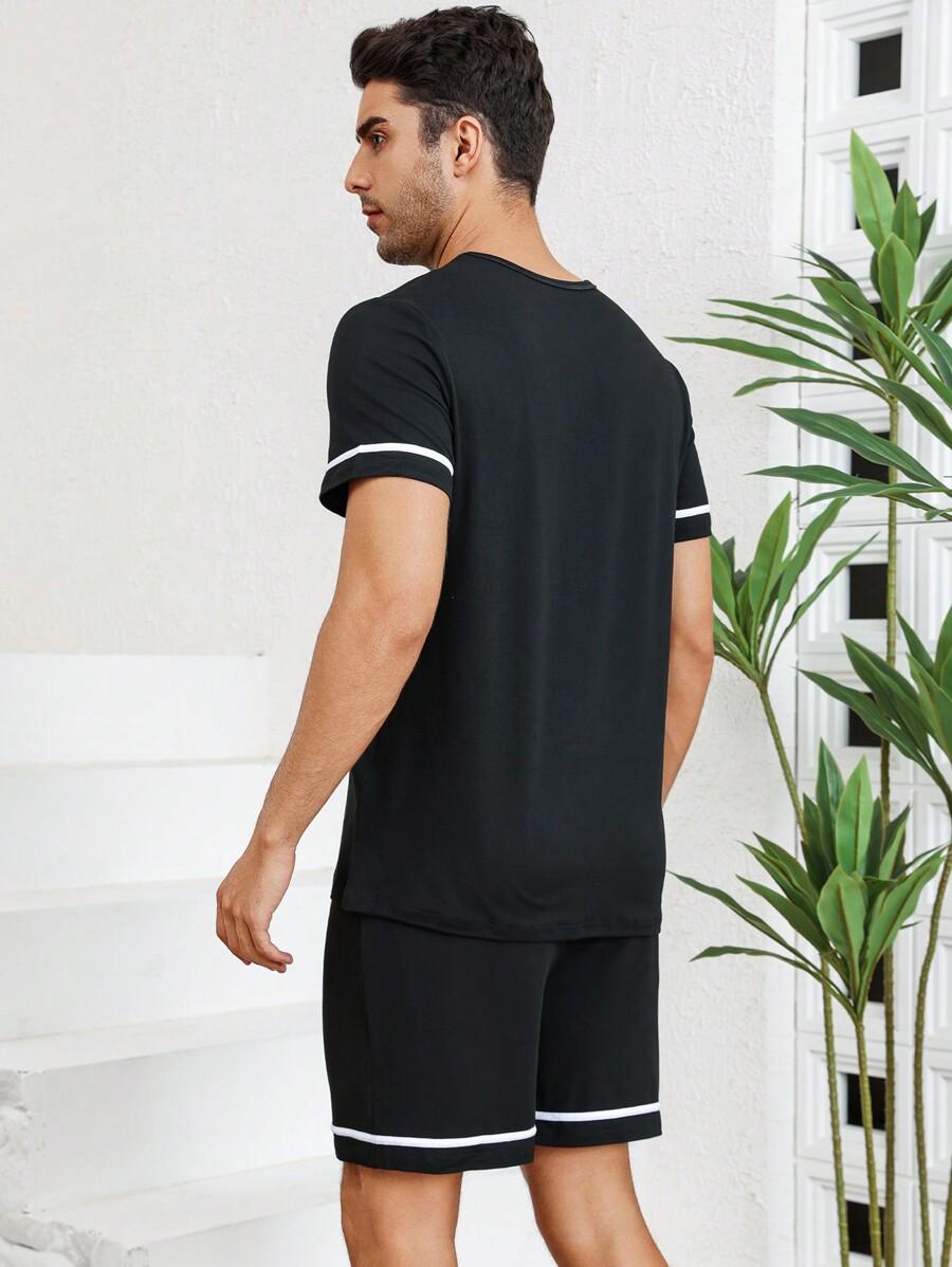 DWUCZĘŚCIOWY KOMPLET KONTRAST SPODENKI T-SHIRT