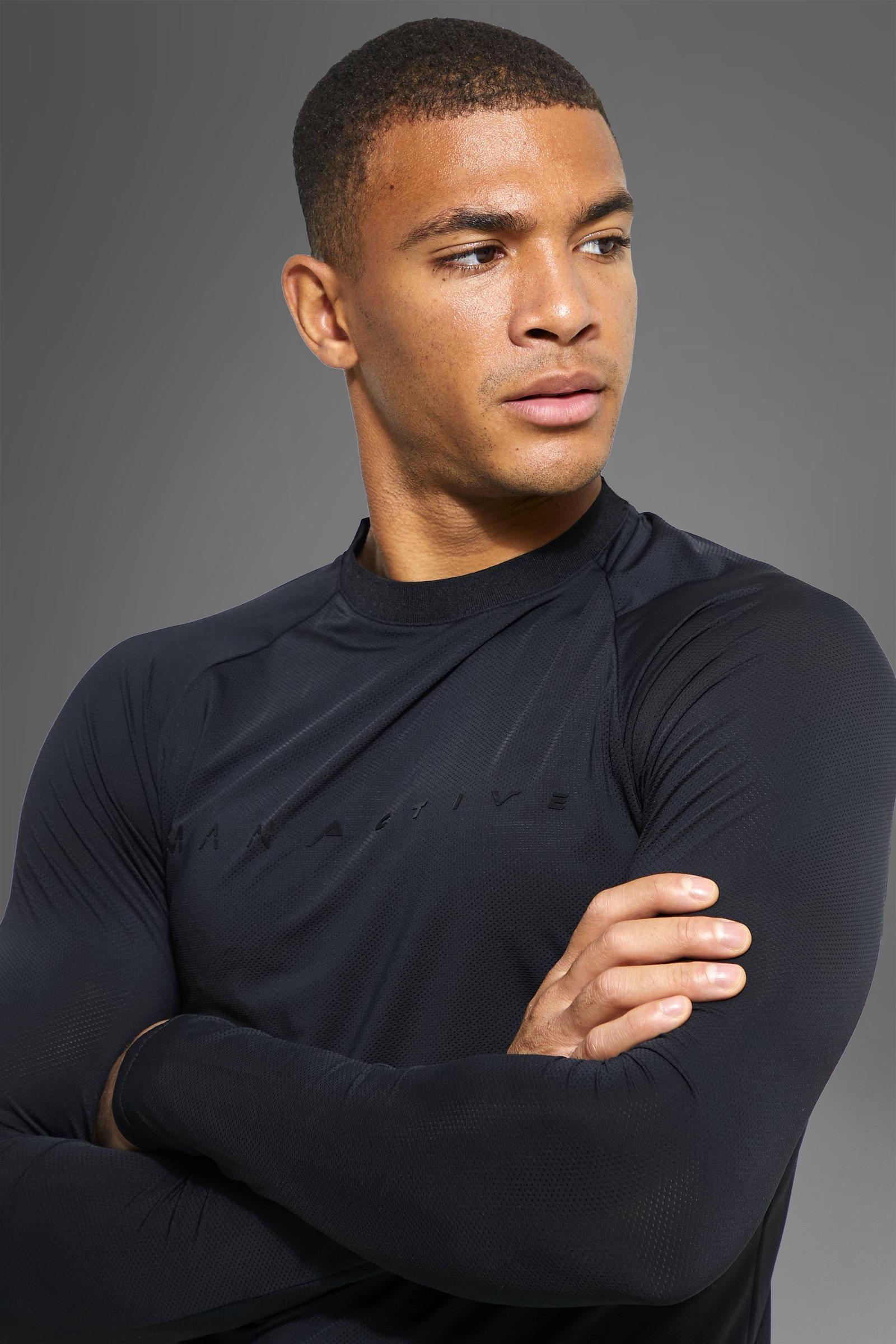 czarna sportowa koszulka długi rękaw