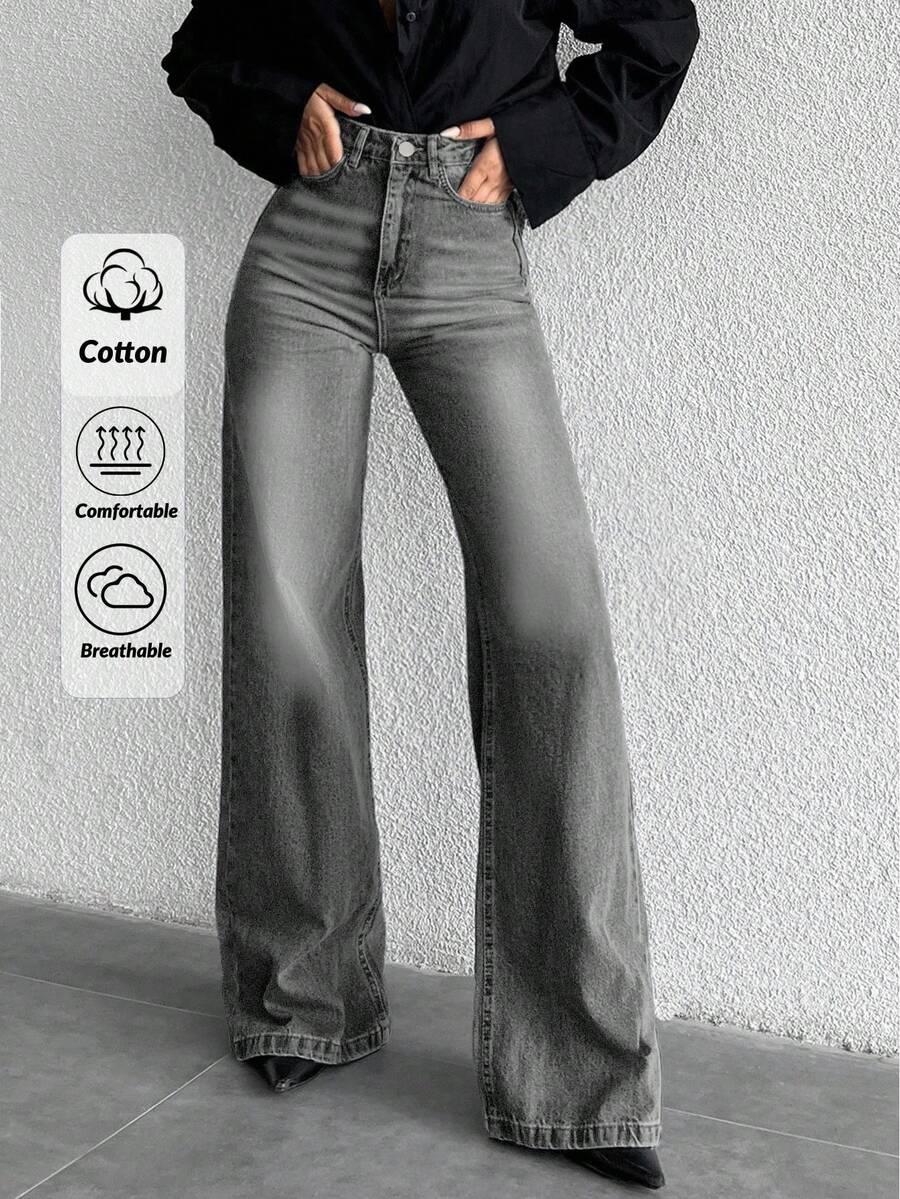SZARE SPODNIE JEANS 