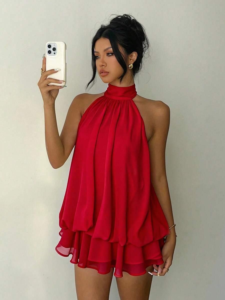 czerwona mini sukienka 