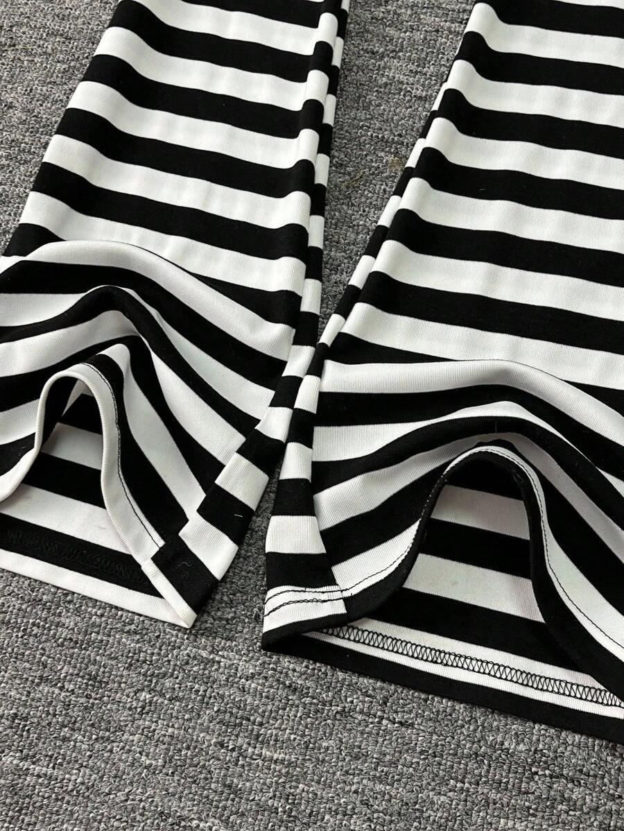 legginsy dzwony paski