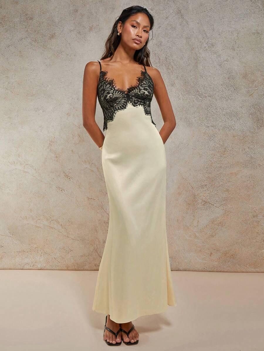 SATYNOWA MAXI SUKIENKA