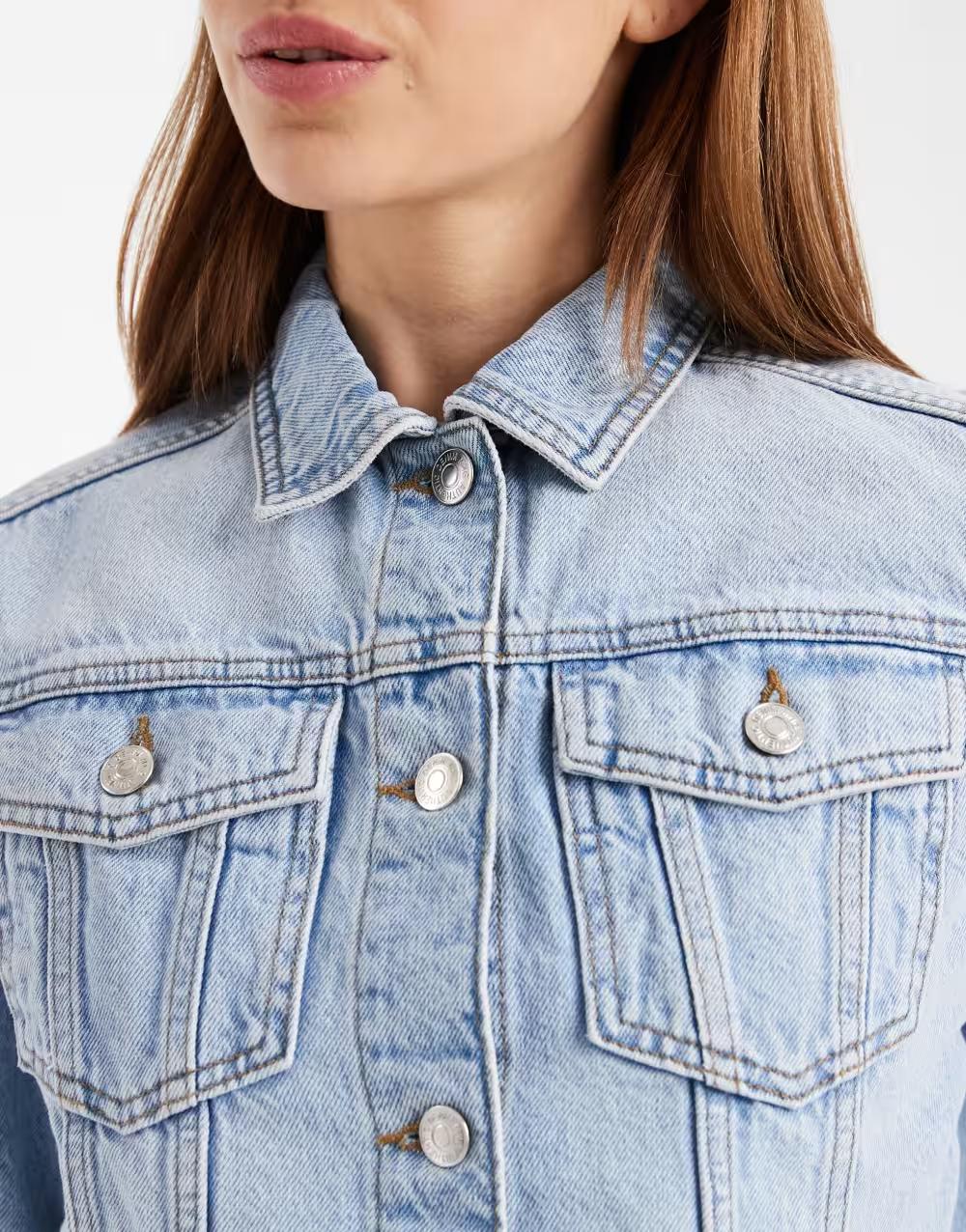 NIEBIESKA KURTKA JEANS GUZIKI