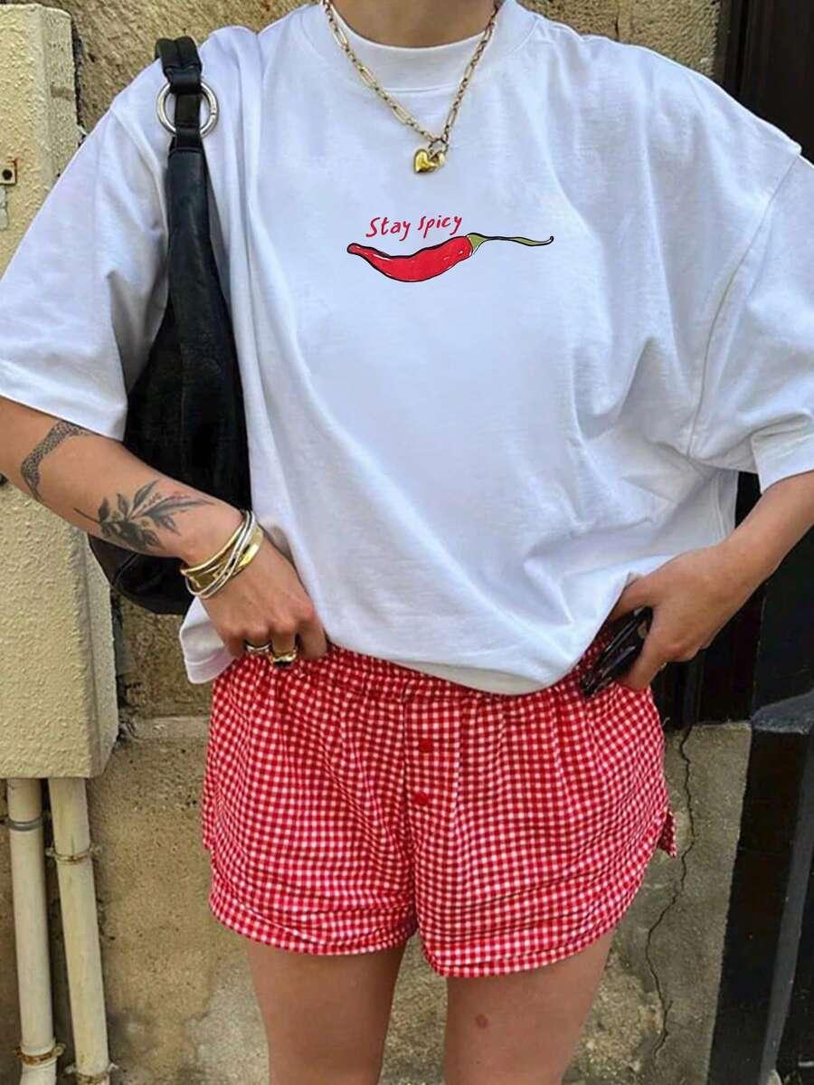 biały t-shirt nadruk
