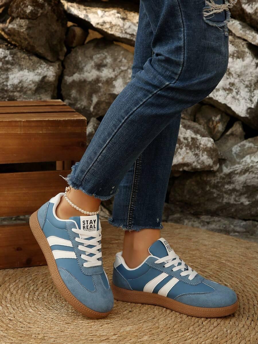niebieskie trampki casual 