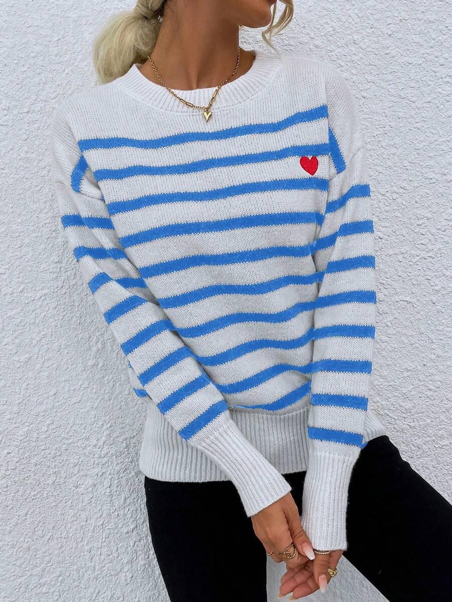 SWETER DAMSKI OKRĄGŁY DEKOLT REGULAR WKŁADANY PRZEZ GŁOWĘ