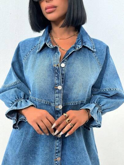 niebiska sukienka jeans