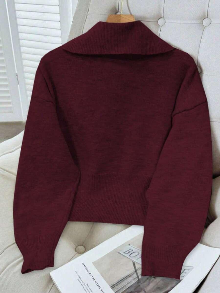 bordowy dzianinowy sweter 