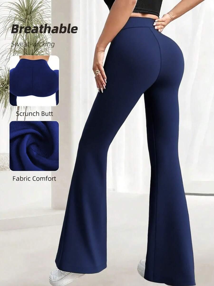 granatowe legginsy dzwony