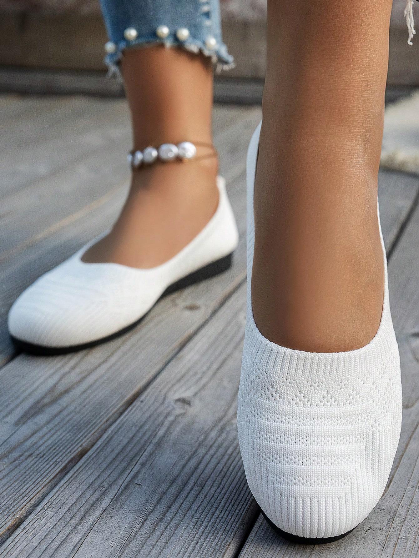 BIAŁE BALERINY PŁASKI OBCAS
