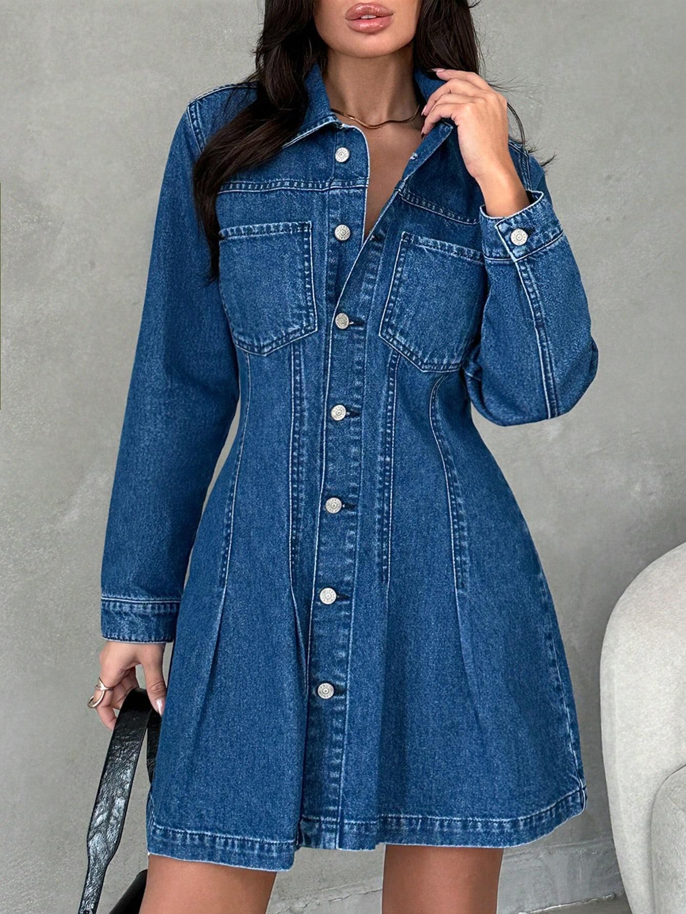 GRANATOWA SUKIENKA JEANS