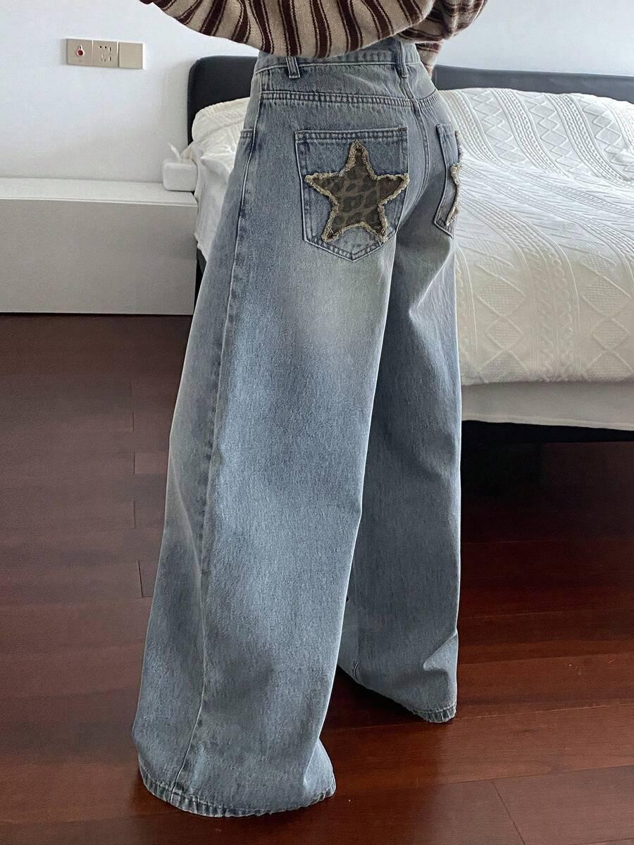 NIEBIESKIE PROSTE SPODNIE JEANS