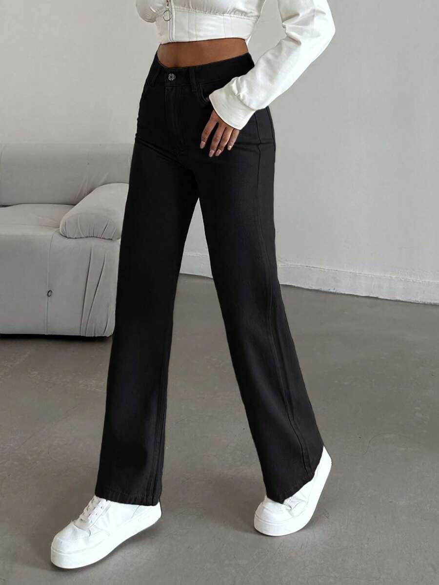 CZARNE SPODNIE JEANS