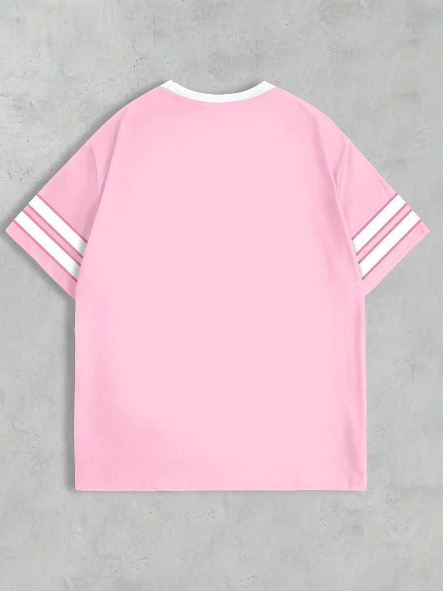 różowy t-shirt print