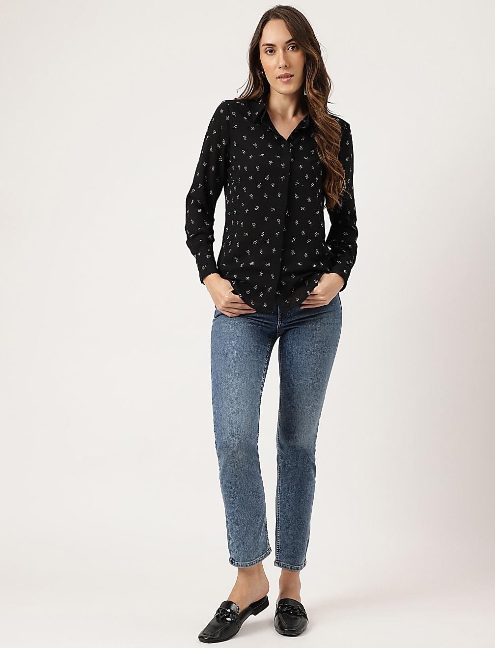 CZARNA BLUZKA PRINT T43-3476K-Y4