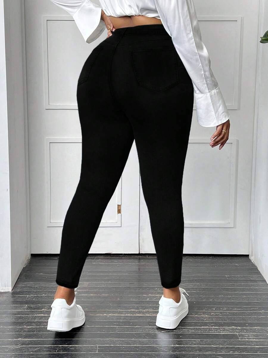 CZARNE SPODNIE JEANS 