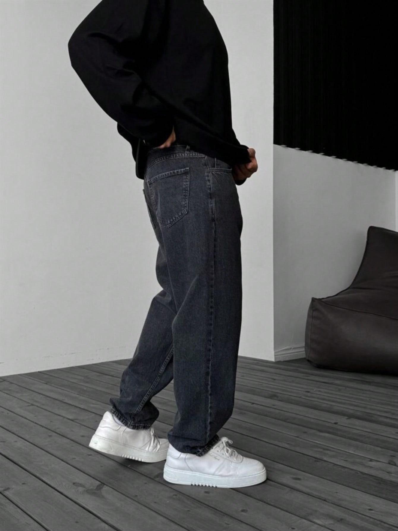 CZARNE SPODNIE JEANS