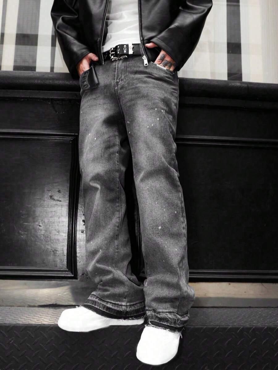 SZARE SPODNIE JEANS