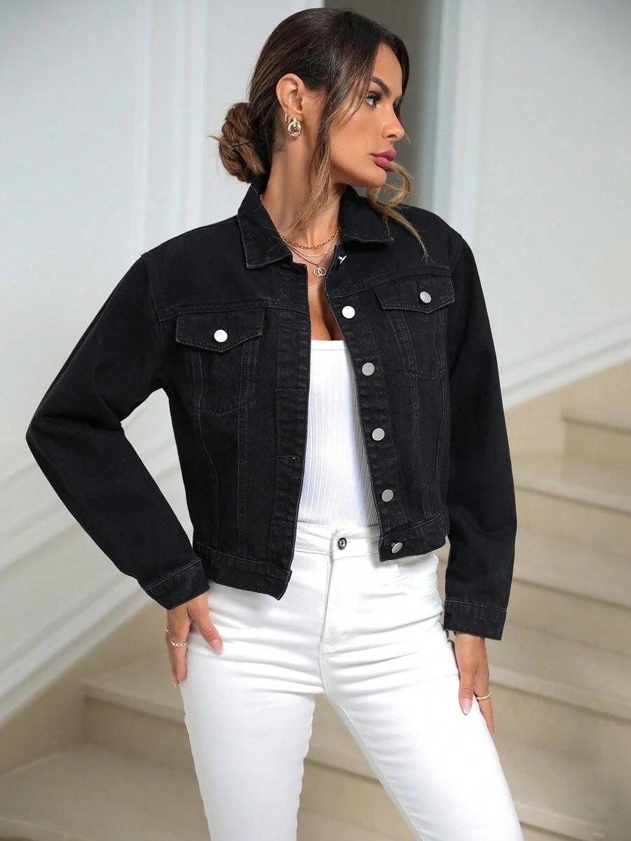 CZARNA KURTKA JEANS