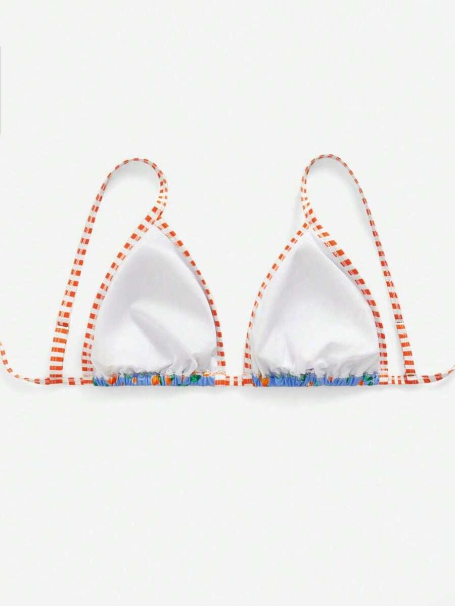 wiązana góra od bikini print 