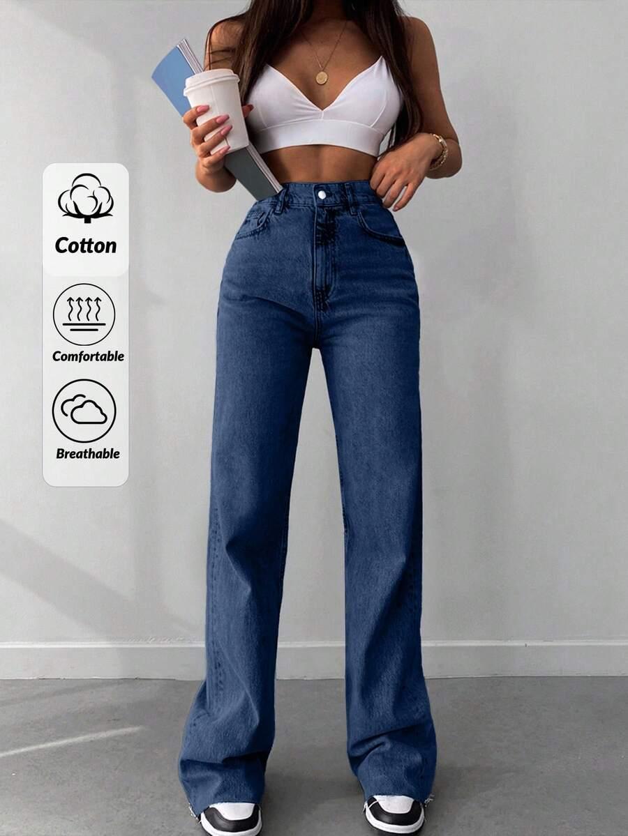 granatowe spodnie jeans