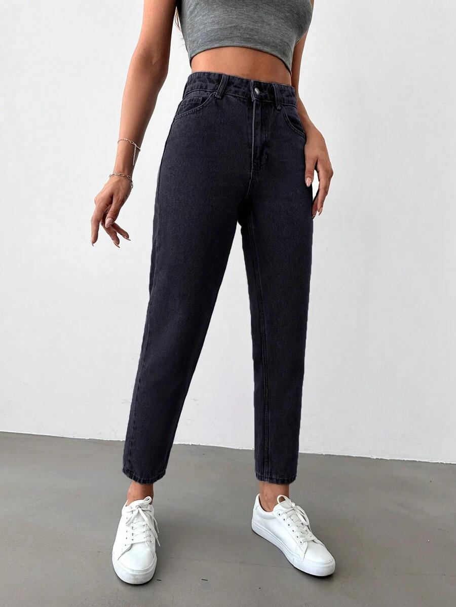 CZARNE SPODNIE JEANS