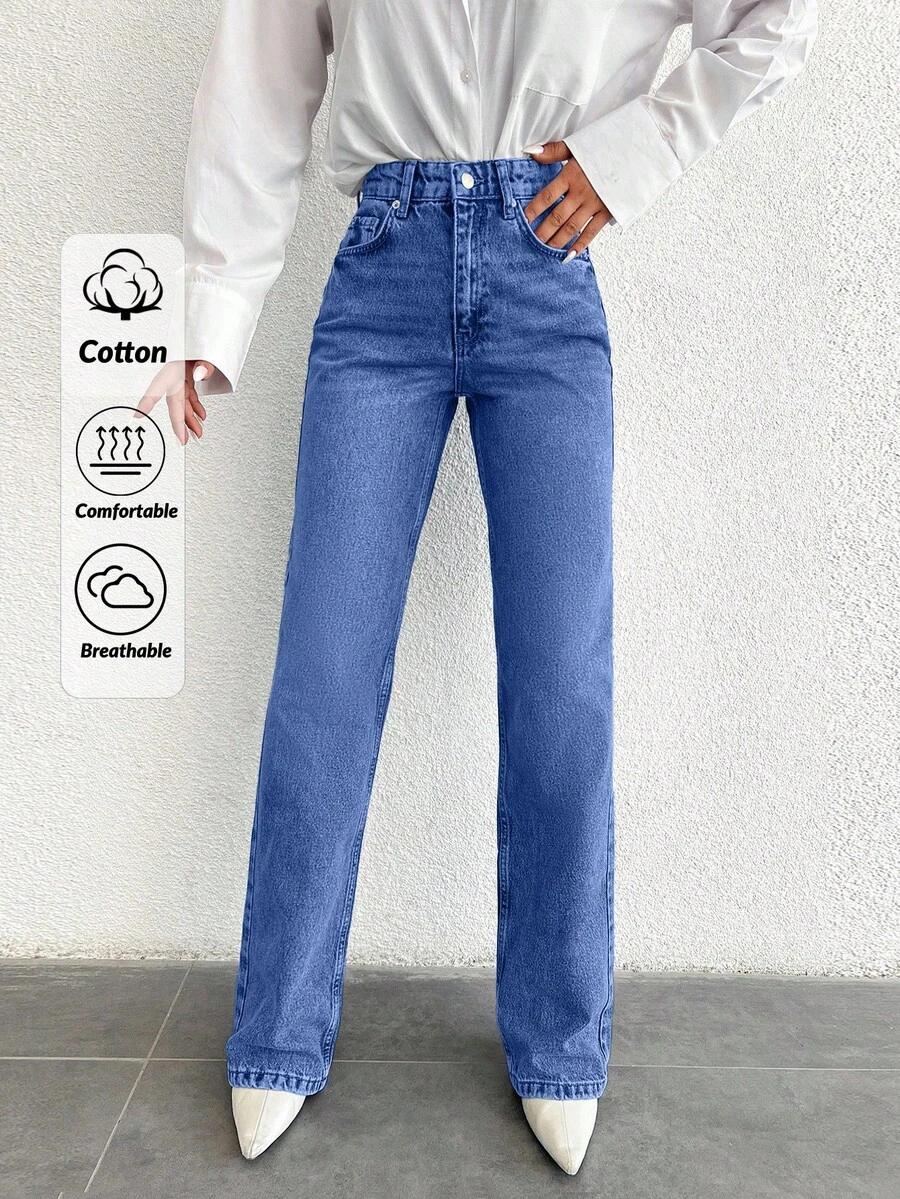 niebieskie spodnie jeans 
