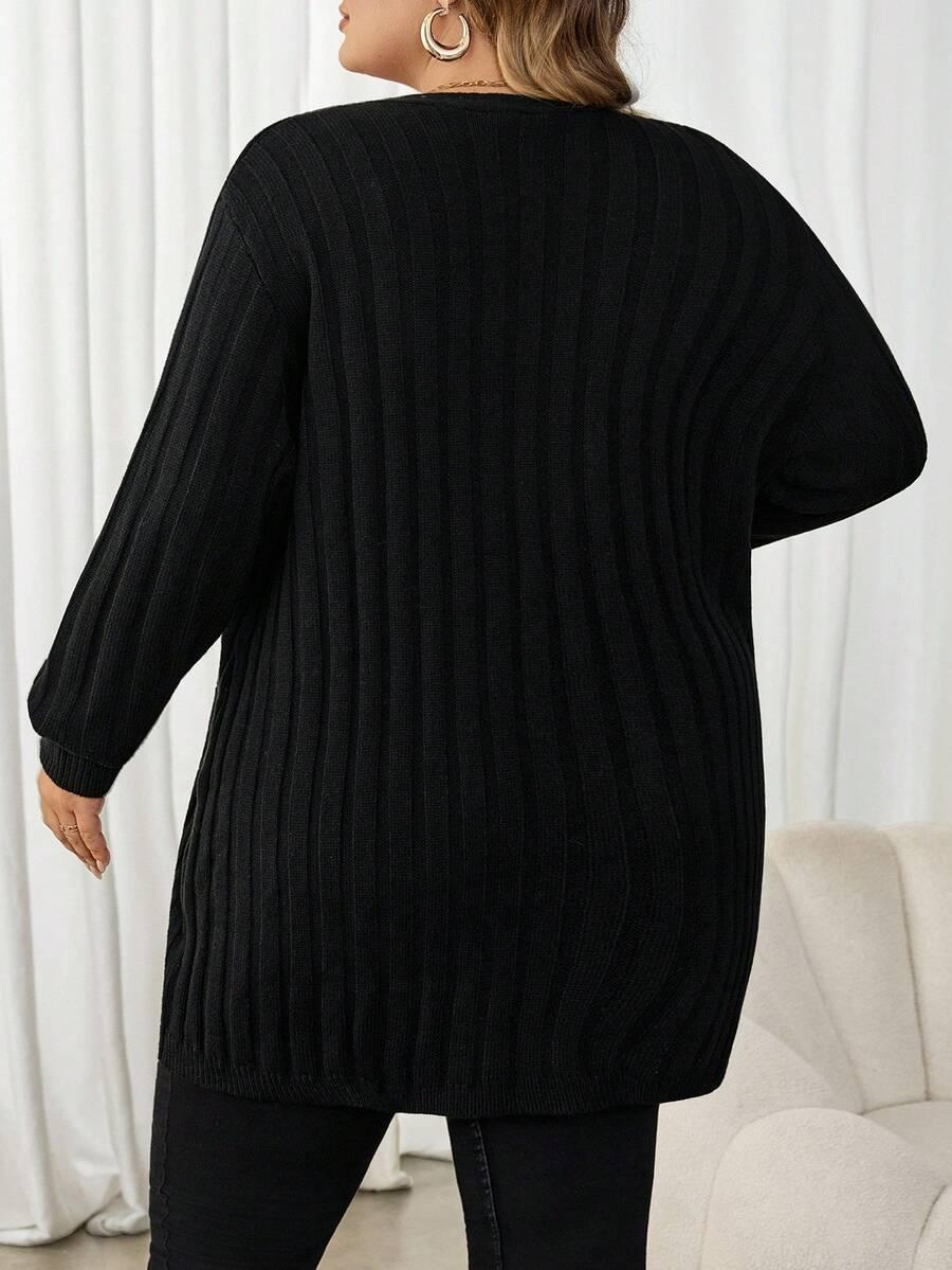 CZARNY ROZPINANY SWETER 