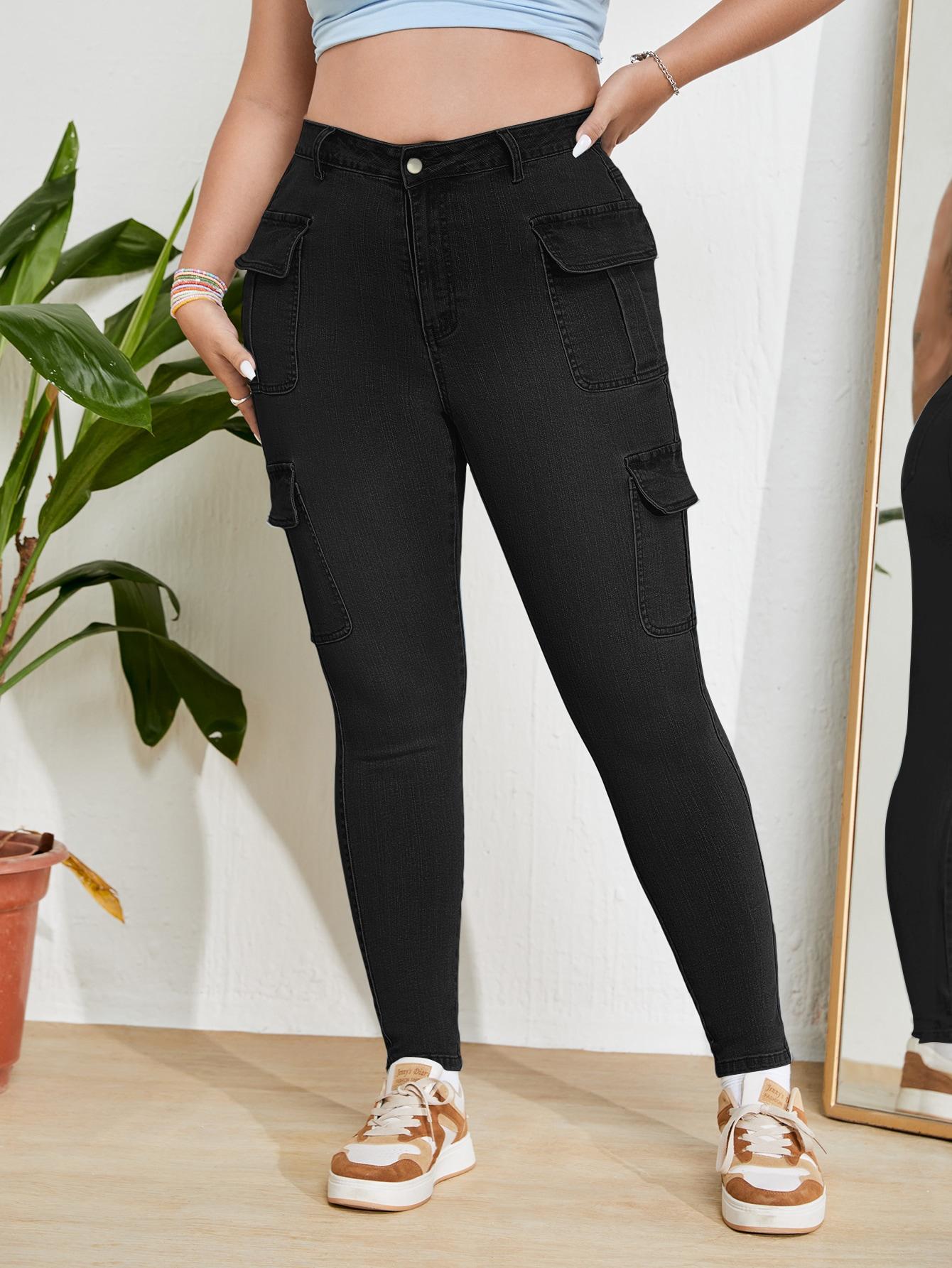 CZARNE SPODNIE JEANS 