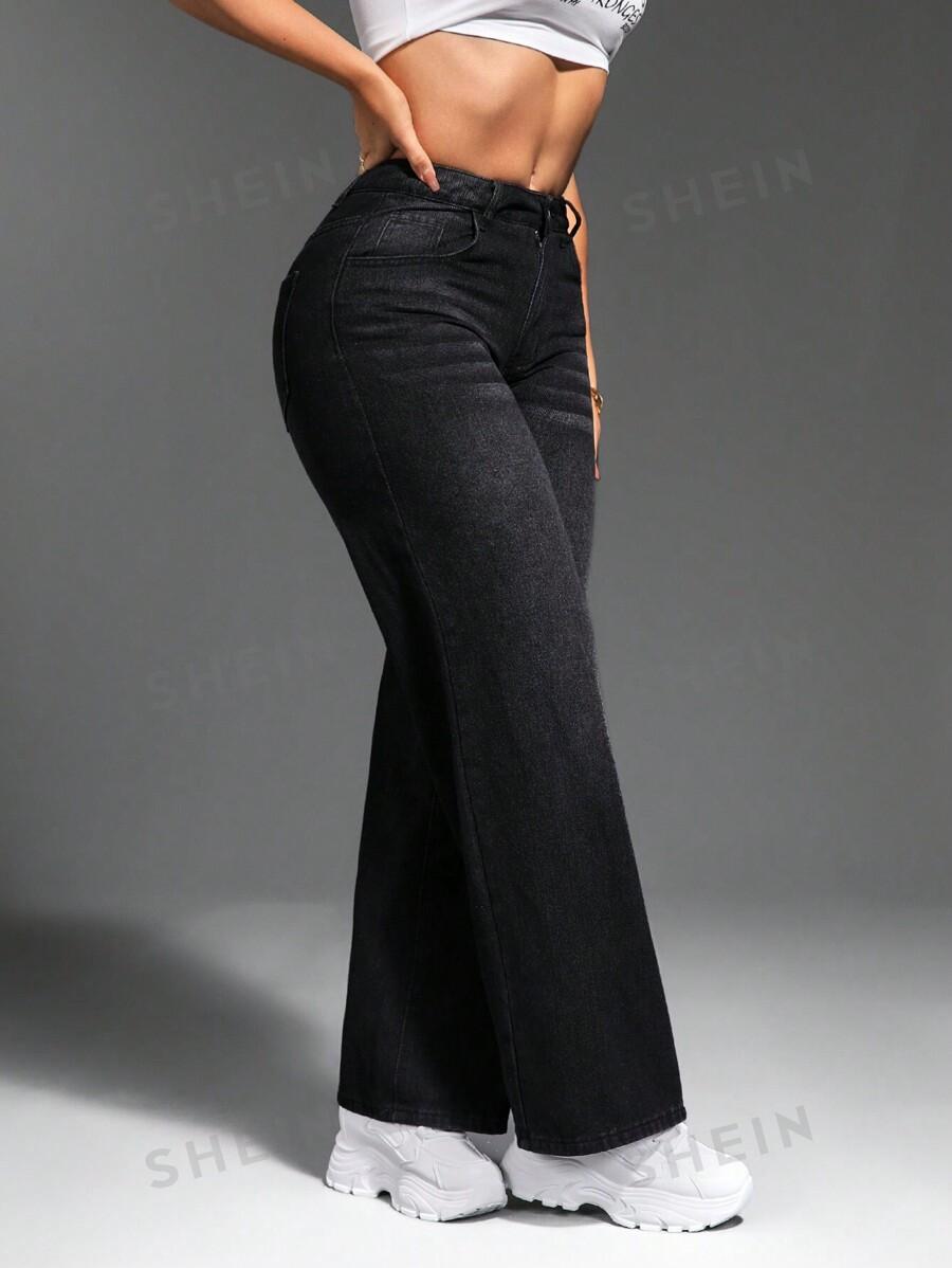 CZARNE SPODNIE JEANS 