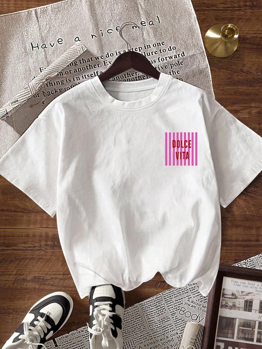 BIAŁY T-SHIRT NADRUK 