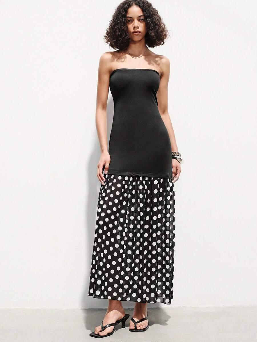 Sukienka maxi grochy