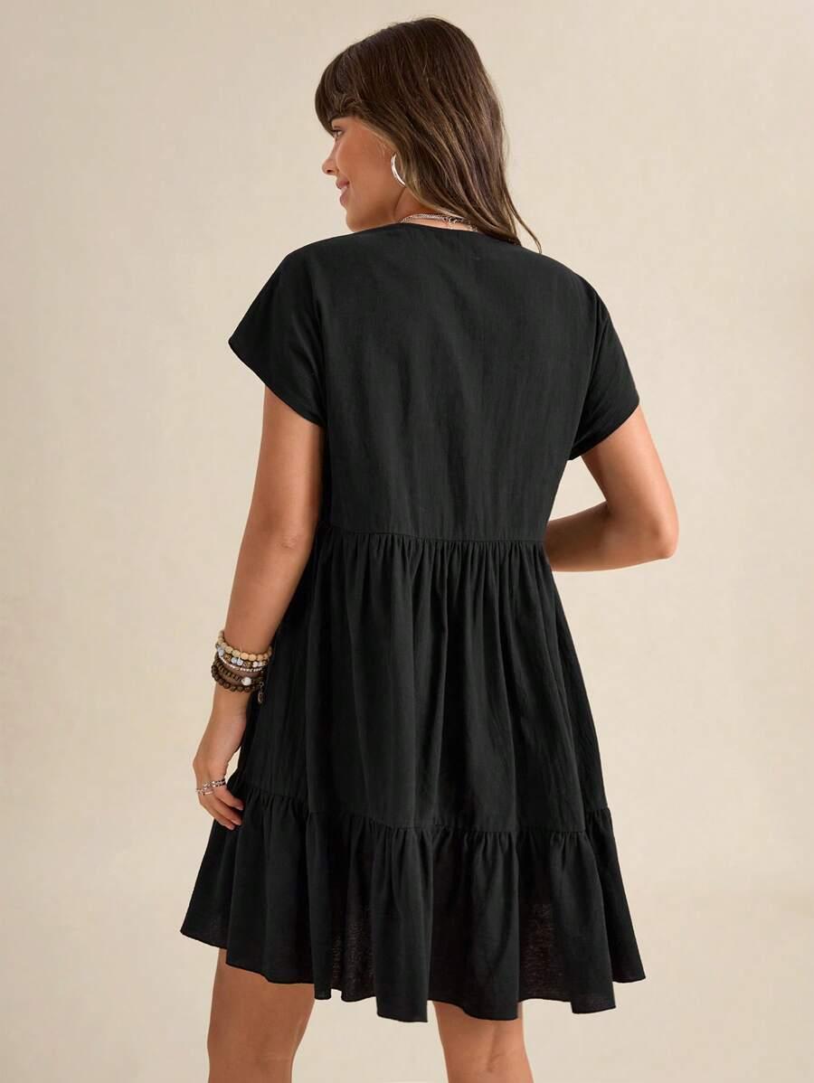 CZARNA MINI SUKIENKA 