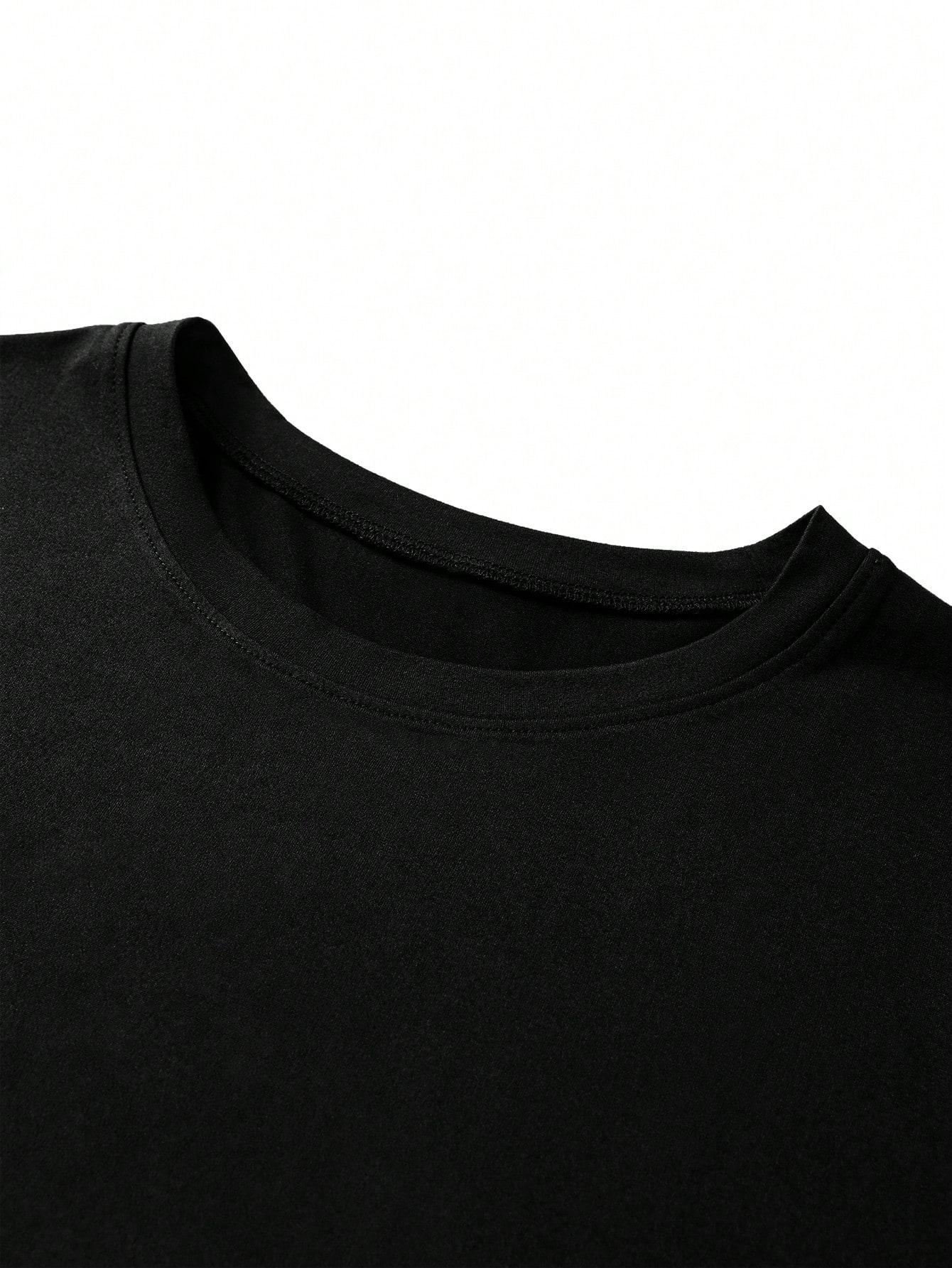 CZARNY T-SHIRT CASUAL