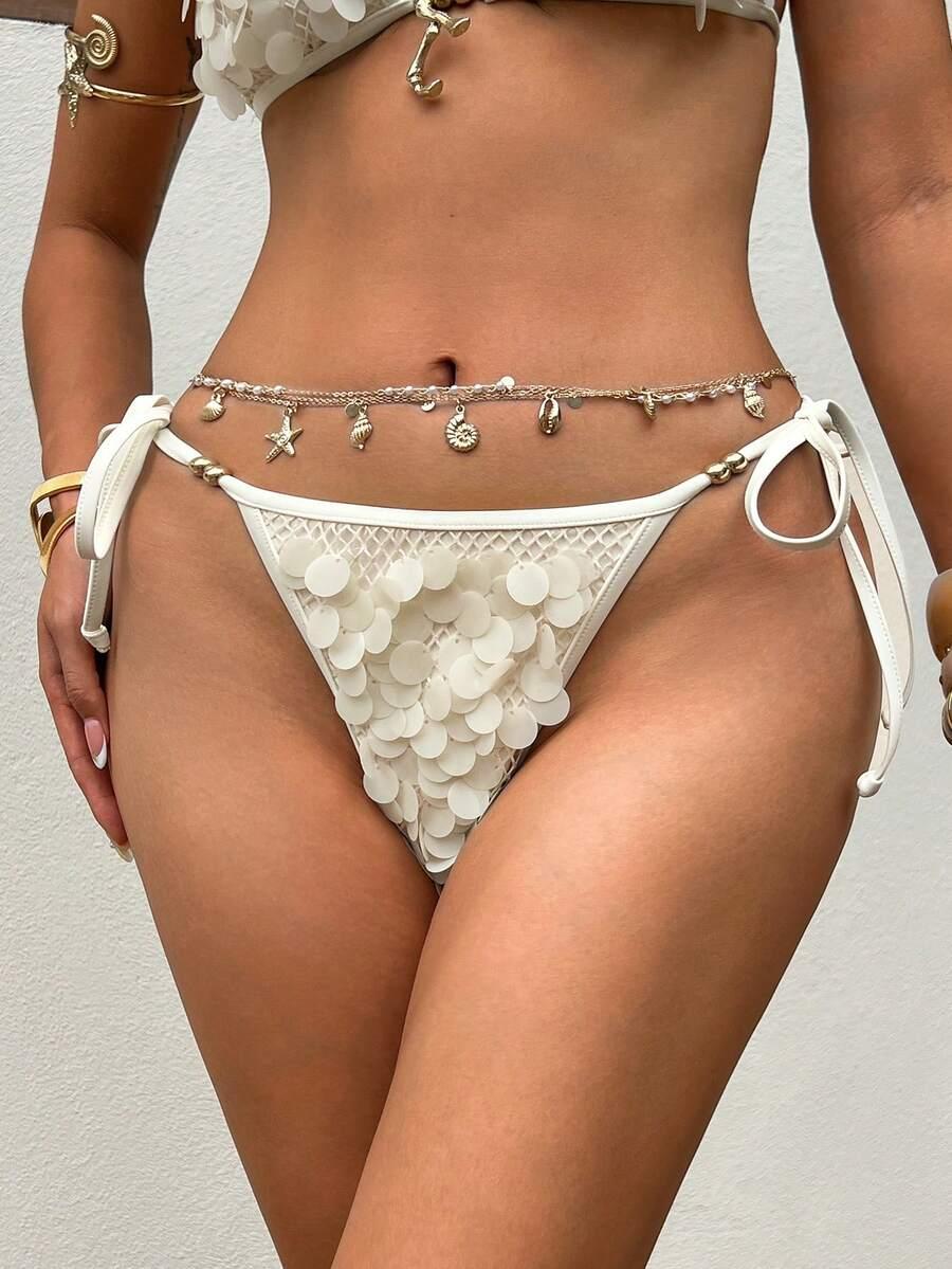 dół od bikini wiązanie cekiny