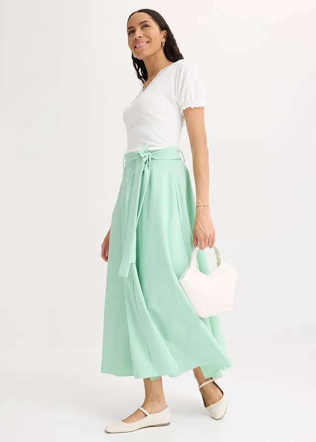 BIAŁA PRĄŻKOWANA BLUZKA V-NECK KORONKA