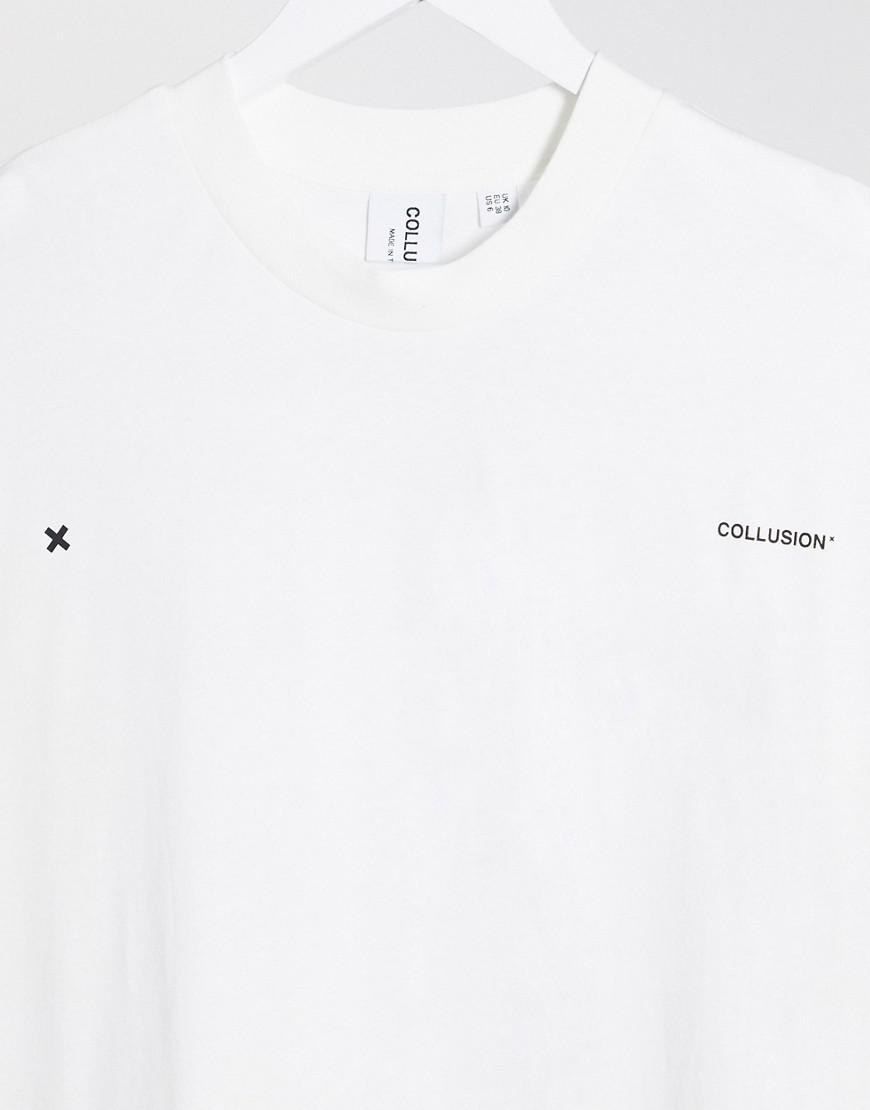 biały t-shirt nadruk 