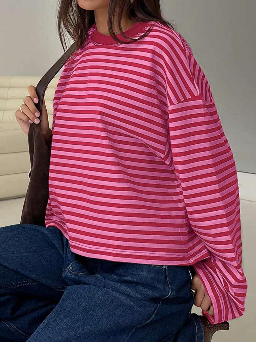 bluzka oversize wzór paski
