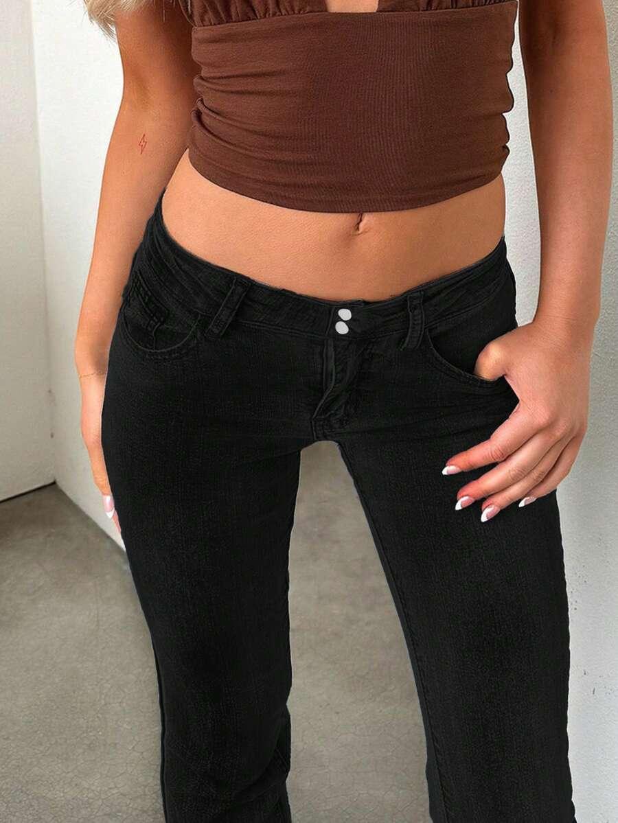 CZARNE SPODNIE JEANS
