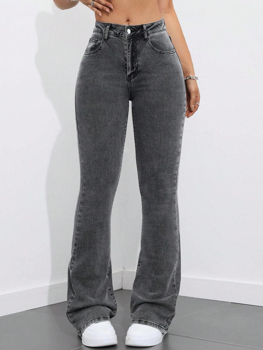 SZARE SPODNIE JEANS