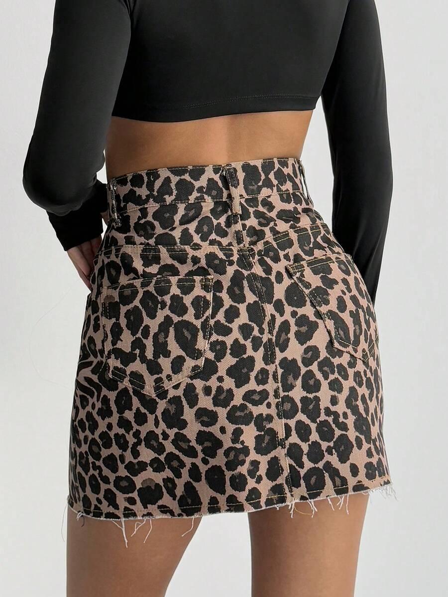 SPÓDNICA JEANS ANIMAL PRINT