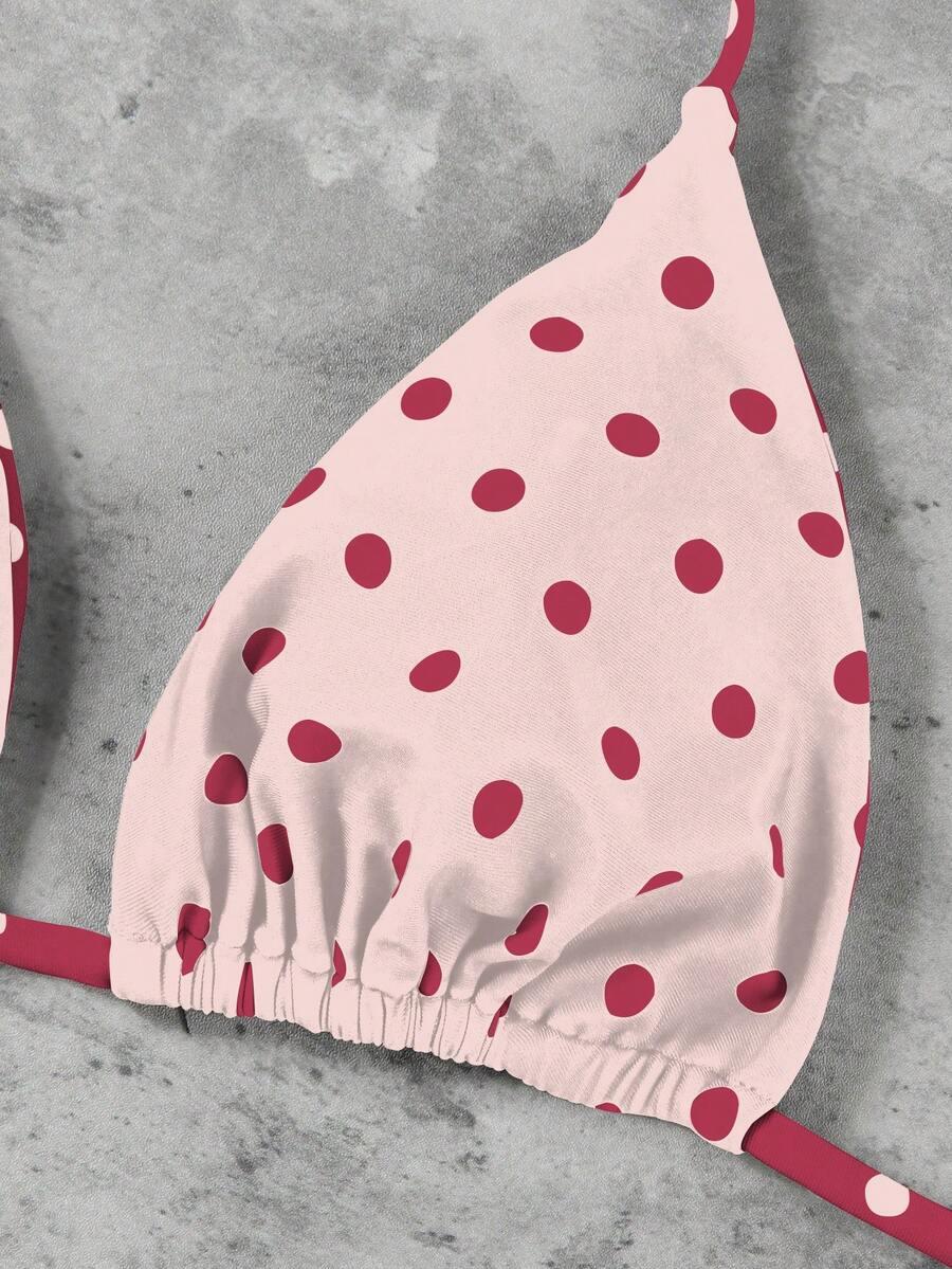 TRZYCZĘŚCIOWY KOMPLET BIKINI WZÓR GROSZKI