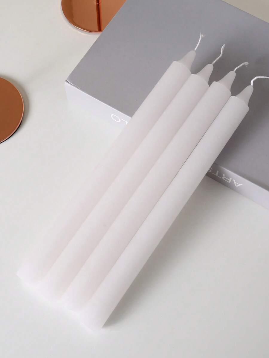 białe świece 4-pack