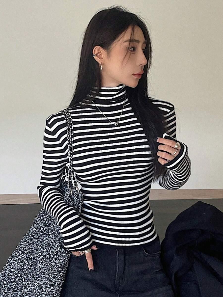 sweter w paski golf